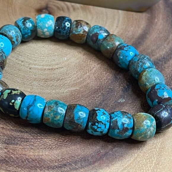 Turquoise beaded stretch bracelet ONE NEW reiki meditation crystal healing 9mm b - Picture 8 of 12